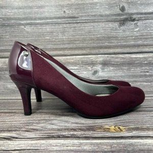 Lifestride Soft Faux-Suede Pumps Cushion Insoles Wmns Size 9.5 Lively Burgundy